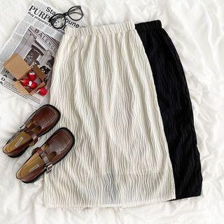 Plain Ruched Midi Skirt