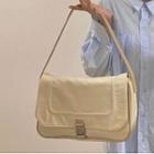 Buckled Nylon Shoulder Bag Milky White - One Size
