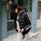 Hooded Stripe-trim Puffer Jacket