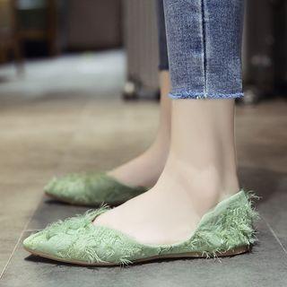 Pointed Fringed Trim Flats