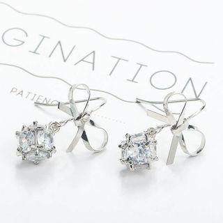 Caged Rhinestone Bow Earring