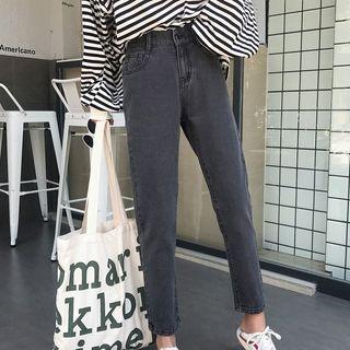 Band Waist Cropped Jeans