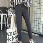 Band Waist Cropped Jeans