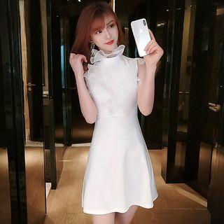 Sleeveless Ruffled Panel Mini A-line Dress