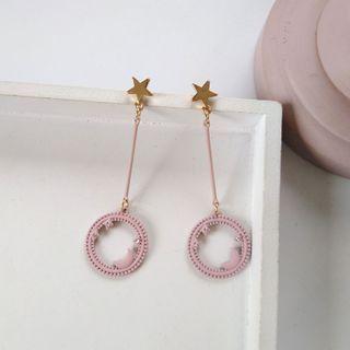 Star & Crescent Hoop Dangle Earring / Clip-on Earring