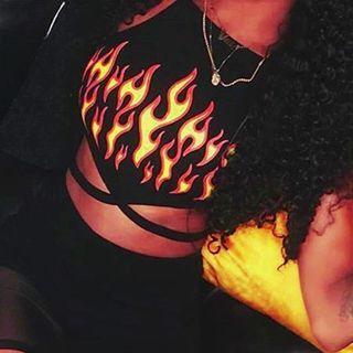 Halter-neck Fire Print Camisole Top