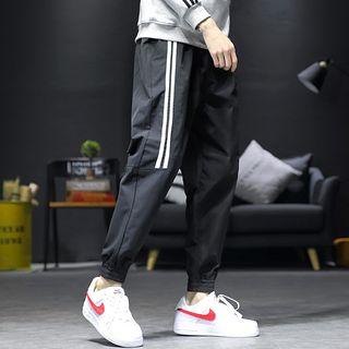 Striped Panel Harem Sweatpants