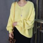 Round-neck Boxy Knit Top