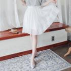 Band-waist A-line Lace Skirt