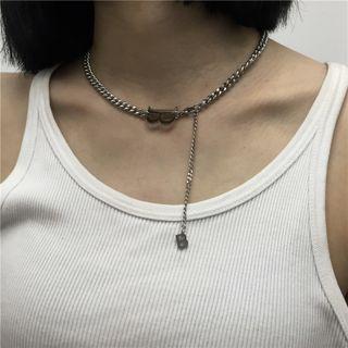Letter Chain Necklace Chain Necklace - Silver - One Size