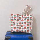 Strawberry Print Cotton Tote Bag Strawberry - One Size