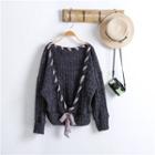Stitch-trim Ribbed Sweater