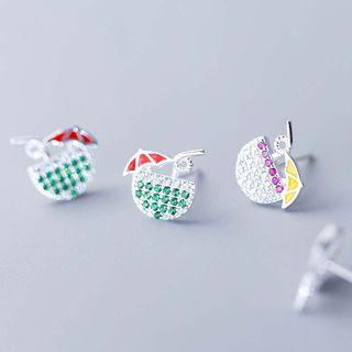 925 Sterling Silver Rhinestone Cocktail Earring