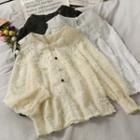 Lace-collar Fringed Loose Blouse