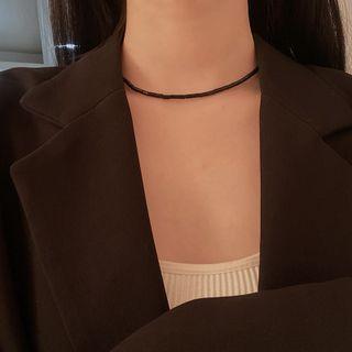 Bead Alloy Choker Black - One Size