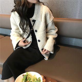 Fleece Loose-fit Jacket White - One Size