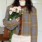 Plaid Jacket Brown - One Size