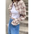 Cutout-front Plaid Bolero Shirt