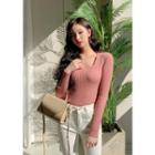 Square-neck Ribbed Top (7 Colors)
