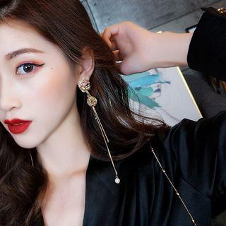 Faux Pearl Alloy Coin Dangle Earring 1 Pair - Earrings - Gold - One Size
