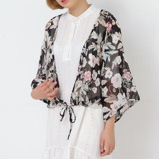 Floral Print Chiffon Jacket