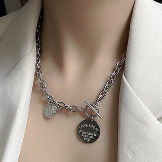 Lettering Necklace Necklace - Silver - One Size