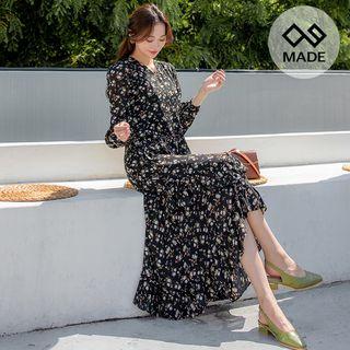 Plus Size Ruffled Long Floral Dress