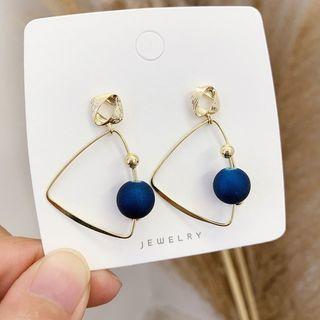 Bead & Alloy Triangle Dangle Earring 1 Pair - As Shown In Figure - One Size