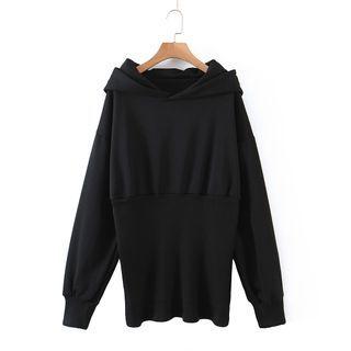 Plain Mini Bodycon Hoodie Dress Black - One Size