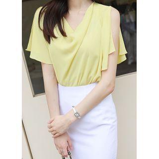 Slit-sleeve Draped Blouse