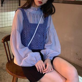 Puff-sleeve Blouse / Knot Tank Top