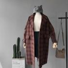 Double-breasted Plaid Woolen Coat