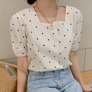 Square Neck Dotted Blouse