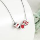 I Love You Lettering Cube Pendant Alloy Necklace Necklace - Silver - One Size