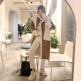 Collared Zipped Faux-shearling Coat