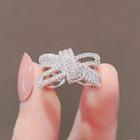 Rhinestone Layered Ring Ly2201 - Silver - One Size