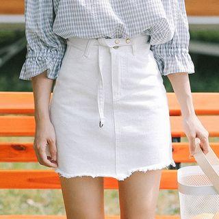 Mini Denim Sheath Skirt