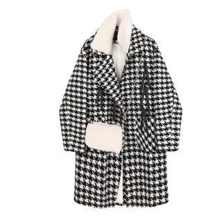 Set: Houndstooth Coat + Crossbody Bag