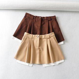 Low Waist Pleated A-line Skirt