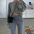 Plain Pullover / High-waist Yoga Pants