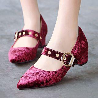 Pointed Velvet Pumps