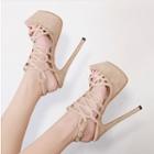 Cutout Slingback Strap Stilletto Platforms