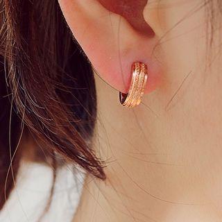 Stainless Steel Hoop Earring 586 - 1 Pair - Earring - One Size