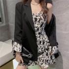 Spaghetti Strap Floral Print Mini Dress / Blazer