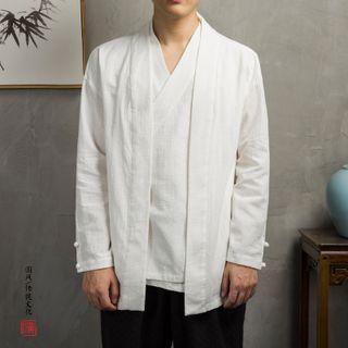 Mock Two-piece Long-sleeve Hanfu Top