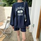 Set : Logo Print Sweatshirt + Shorts