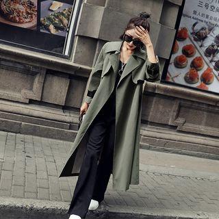 Waist-tied Lapel Coat