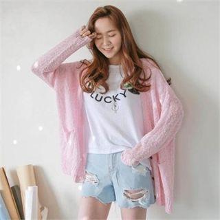 Dual-pocket Melange Cardigan
