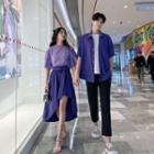 Couple Matching Short-sleeve T-shirt / Midi A-line Skirt / Shirt / Pants / Set