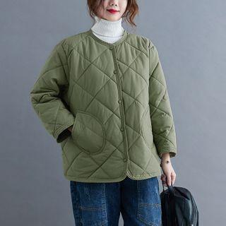 Argyle Cropped Padded Coat